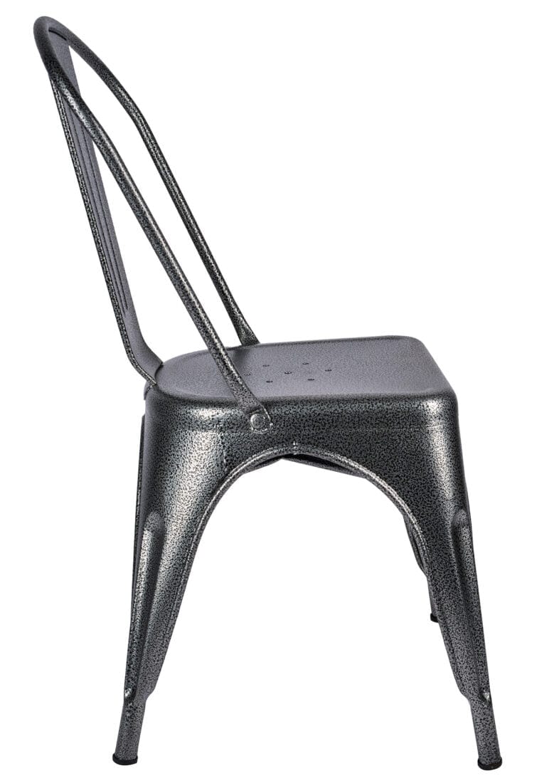 Chivari Hammered Gray Tolix Style Metal Chair CTMCH-AX-T