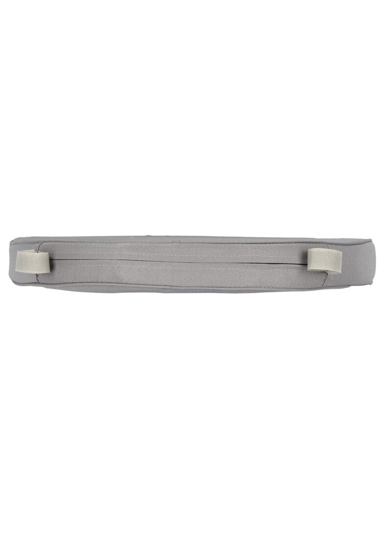 Chivari Charcoal Grey Fabric 2” Thick Cross Back Cushion CUSHXSTRAP-GRY-AX-T