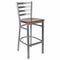 Chivari Ladder Back Bar Stool with Silver Frame and Cherry Wood Seat BLMSWCW-ZF-KT