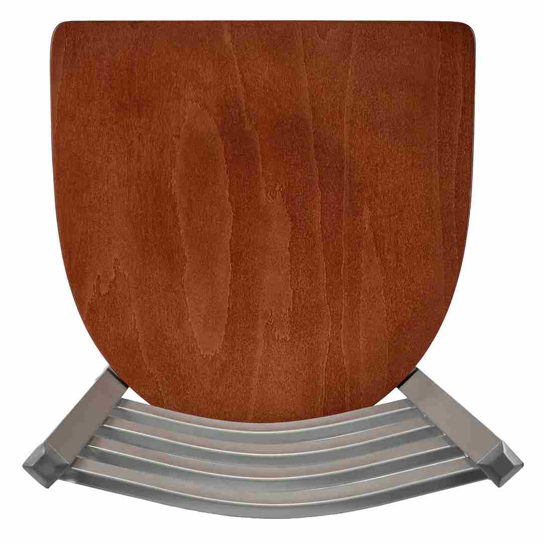 Chivari Ladder Back Bar Stool with Silver Frame and Cherry Wood Seat BLMSWCW-ZF-KT