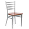 Chivari Ladder Back Restaurant Chair with Silver Frame and Cherry Wood Seat CLMSWCW-ZF-KT