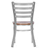 Chivari Ladder Back Restaurant Chair with Silver Frame and Cherry Wood Seat CLMSWCW-ZF-KT