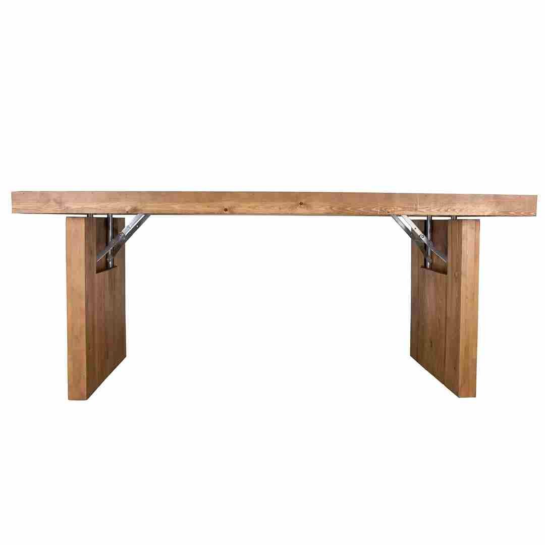 Chivari 72" x 30" Chestnut Finish Farm Table Conversion Kit for Banquet Tables TFARMCKT7230-CHT-AX-T
