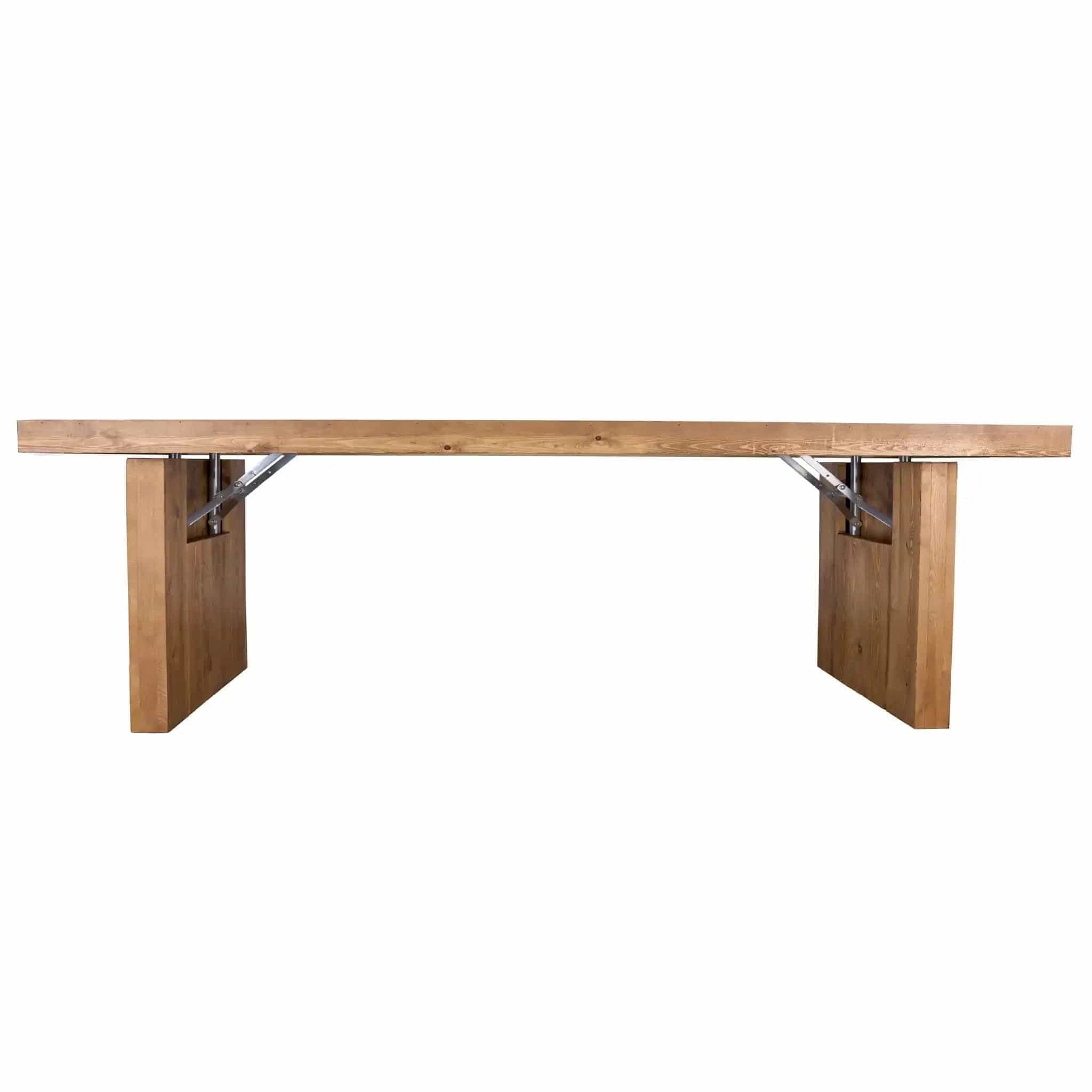 Chivari 96" x 30" Chestnut Finish Farm Table Conversion Kit for Banquet Tables TFARMCKT9630-CHT-AX-T