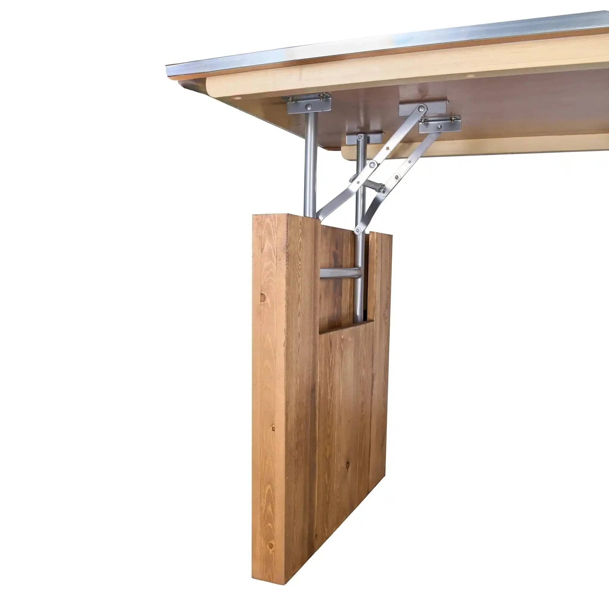 Chivari 96" x 30" Chestnut Finish Farm Table Conversion Kit for Banquet Tables TFARMCKT9630-CHT-AX-T