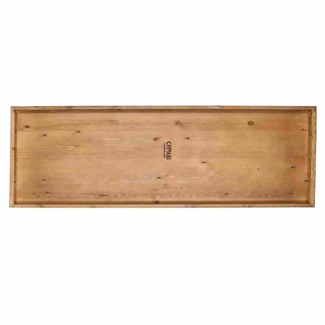 Chivari 96" x 30" Chestnut Finish Farm Table Conversion Kit for Banquet Tables TFARMCKT9630-CHT-AX-T