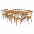 Chivari Chestnut Straight Leg Farm Table Dining Set with 10 Chairs TFARM-CHESTNUT-S-LEG-KIT-CXR-AX
