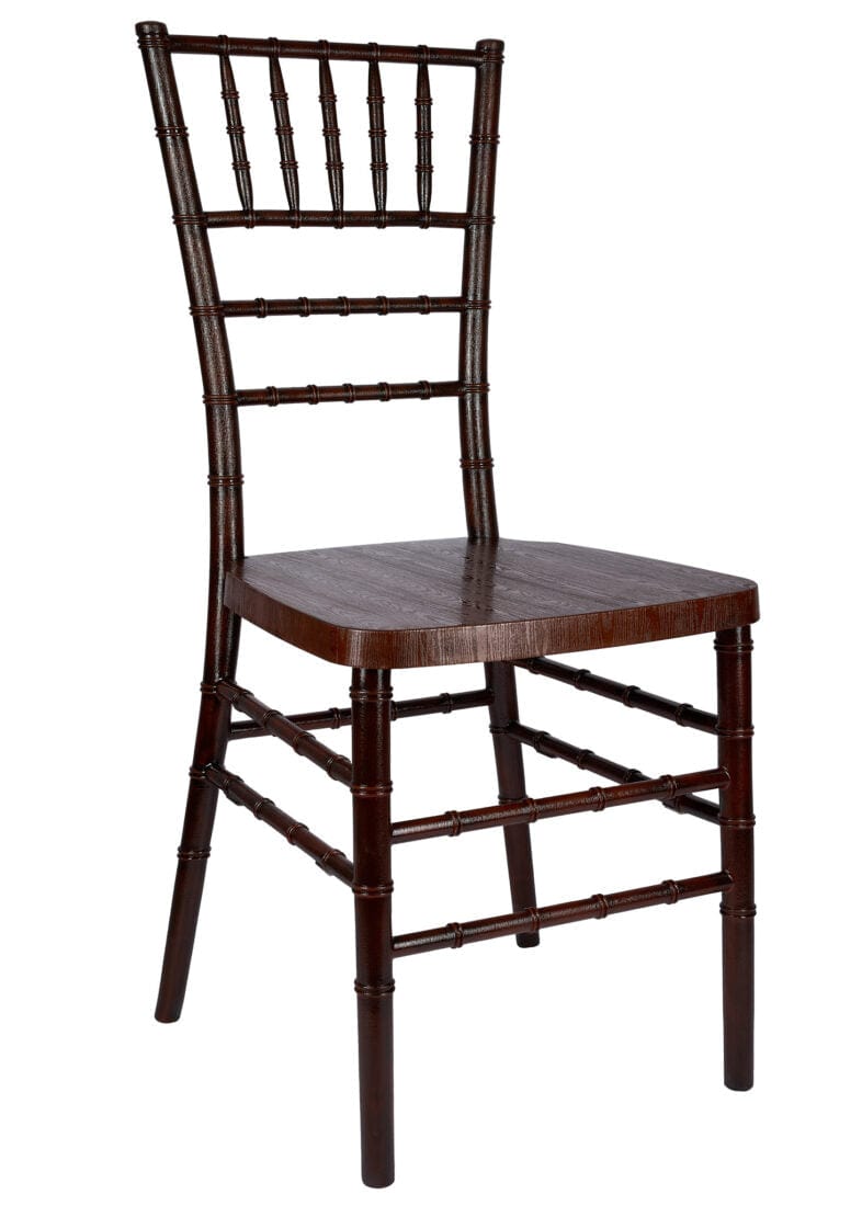Chivari Fruitwood WoodGrain Resin Steel Skeleton™ Chiavari Chair- 2 Pack - Some Assembly Required CCRF-U2-STEEL-AX-T-2