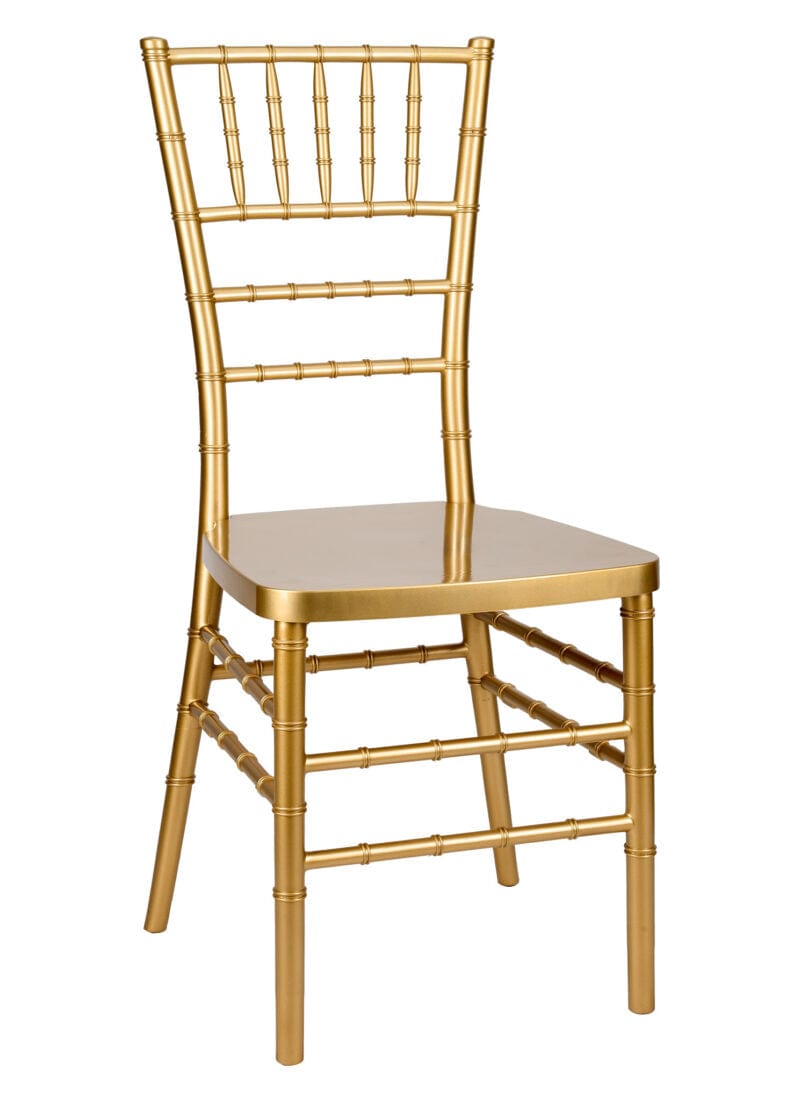 Chivari Bullion Gold Resin Steel Skeleton™ Chiavari Chair- 4 Pack - Some Assembly Required CCRGB-U4-STEEL-AX-T-4