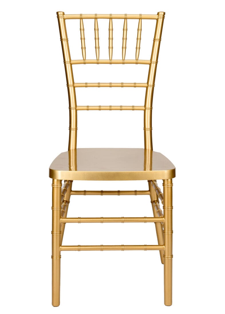 Chivari Bullion Gold Resin Steel Skeleton™ Chiavari Chair- 4 Pack - Some Assembly Required CCRGB-U4-STEEL-AX-T-4