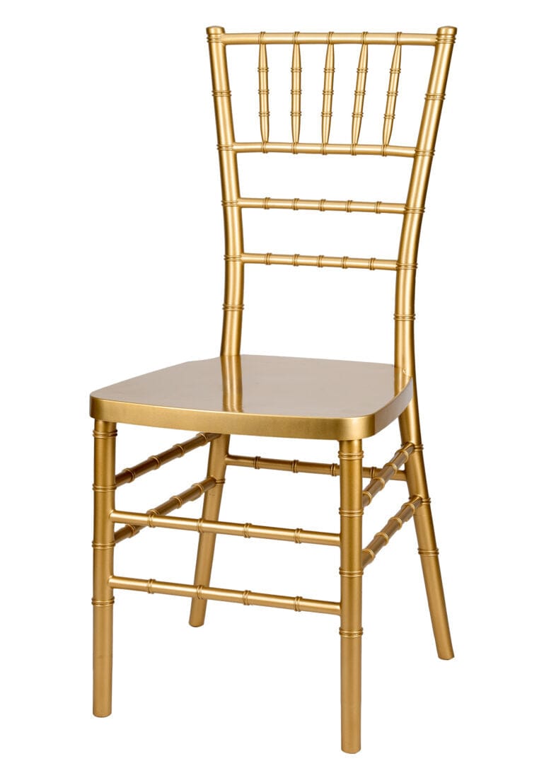 Chivari Bullion Gold Resin Steel Skeleton™ Chiavari Chair- 4 Pack - Some Assembly Required CCRGB-U4-STEEL-AX-T-4