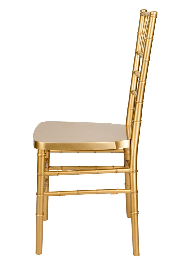 Chivari Bullion Gold Resin Steel Skeleton™ Chiavari Chair- 2 Pack - Some Assembly Required CCRGB-U2-STEEL-AX-T-2