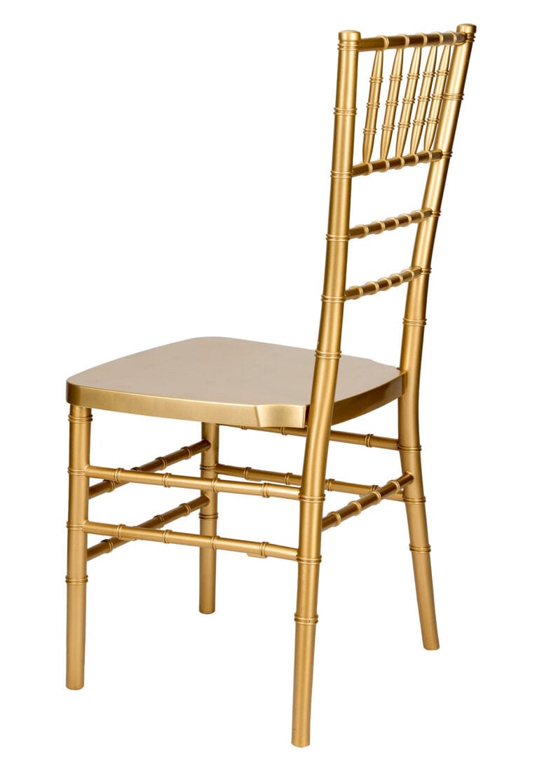 Chivari Bullion Gold Resin Steel Skeleton™ Chiavari Chair- 4 Pack - Some Assembly Required CCRGB-U4-STEEL-AX-T-4