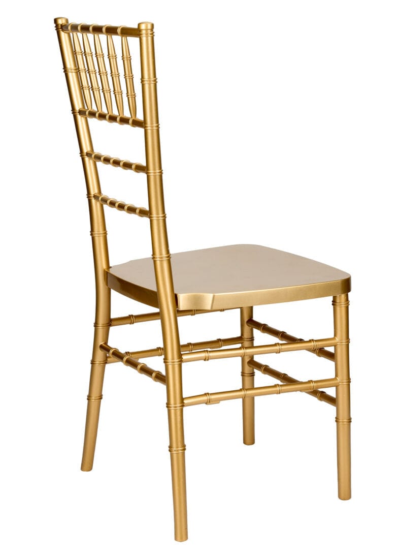 Chivari Bullion Gold Resin Steel Skeleton™ Chiavari Chair- 4 Pack - Some Assembly Required CCRGB-U4-STEEL-AX-T-4