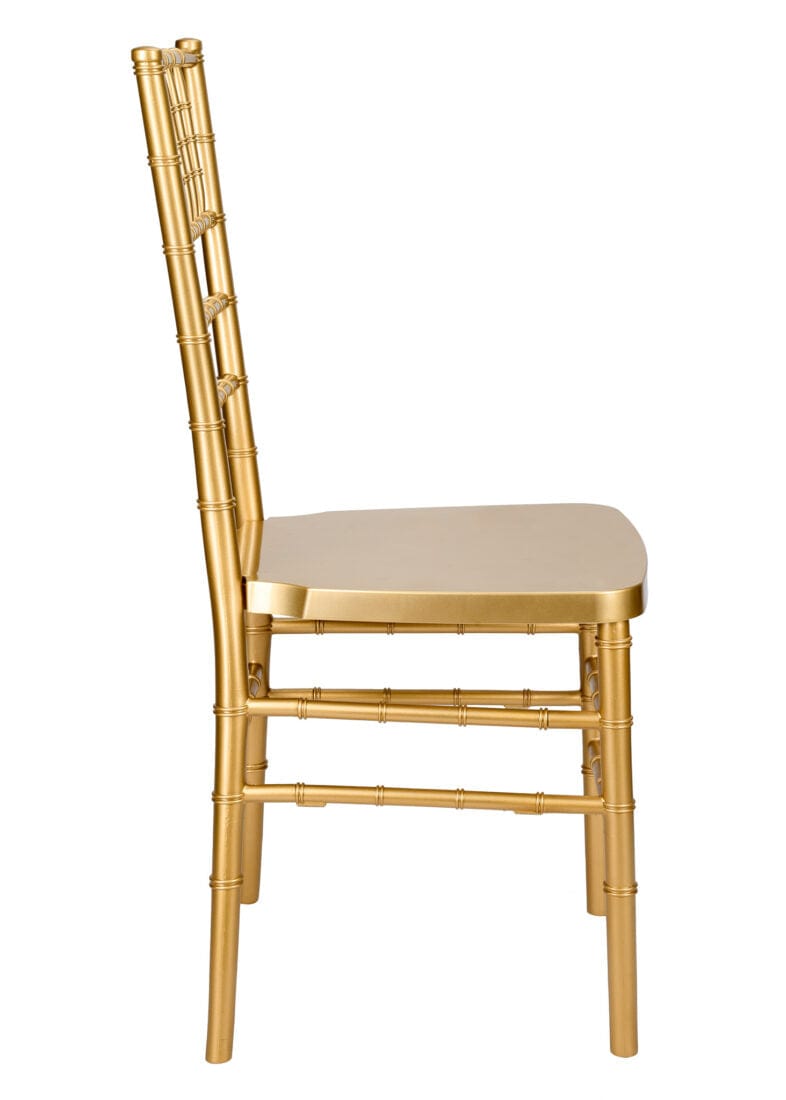 Chivari Bullion Gold Resin Steel Skeleton™ Chiavari Chair- 4 Pack - Some Assembly Required CCRGB-U4-STEEL-AX-T-4