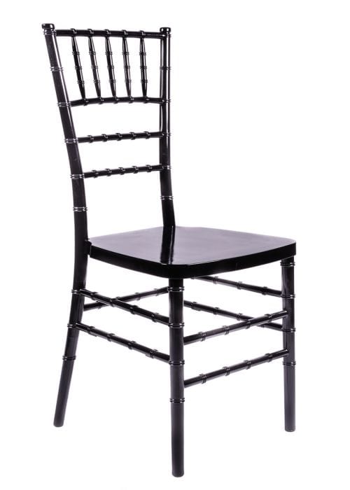 Chivari 100 Person Luxury Event Package:  Includes 100 Black Resin Steel Core Chiavari Chairs Plus 10 Round 72" Heavy Duty Banquet Folding Tables Plus a Banquet Table Cart PACK100CCRBSTEEL1072RD-T