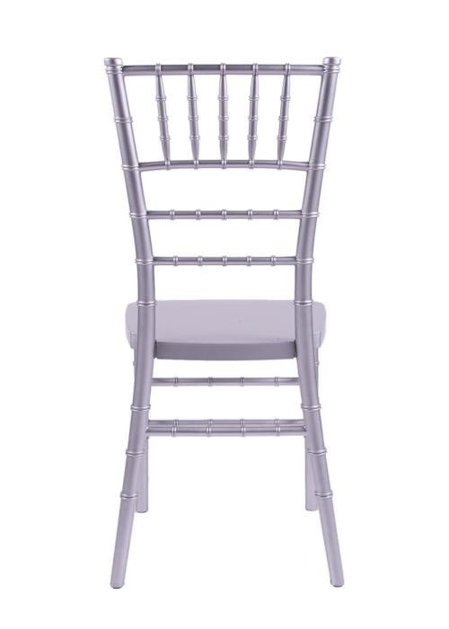 Chivari 100 Person Luxury Event Package:  Includes 100 Silver Resin Steel Skeleton™ Chiavari Chairs Plus 10 Round 72" Heavy Duty Banquet Folding Tables Plus a Banquet Table Cart PACK100CCRSSTEEL1072RD-T