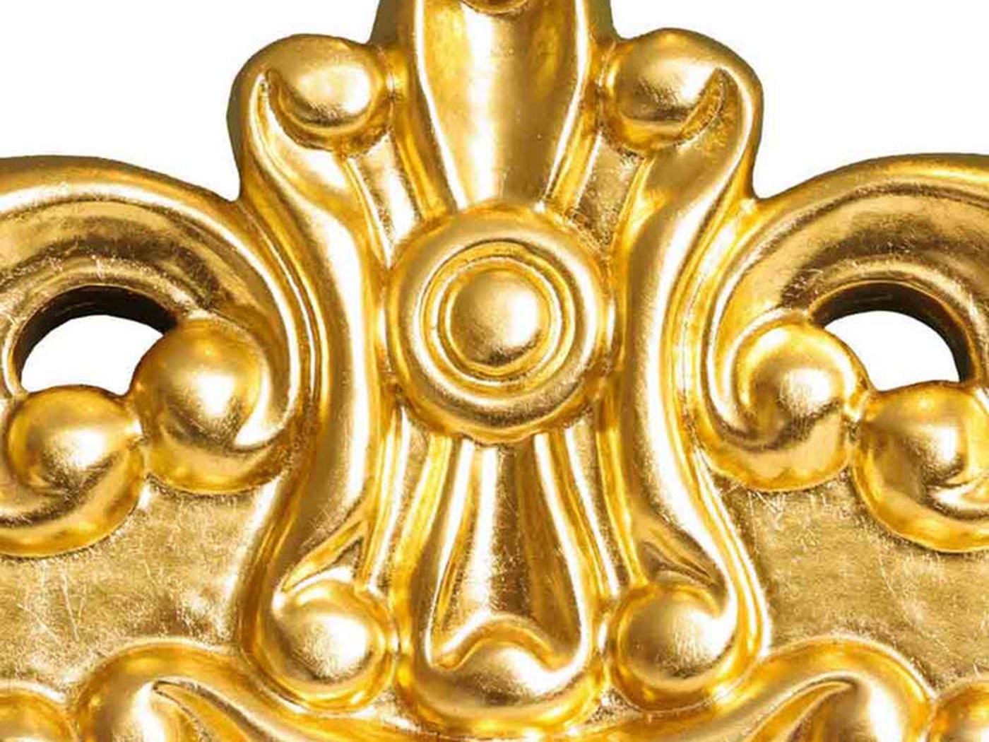 The carved crown. At 70.75 inches overall, it sits roughly two feet above a seated adult's head — which is the whole point.