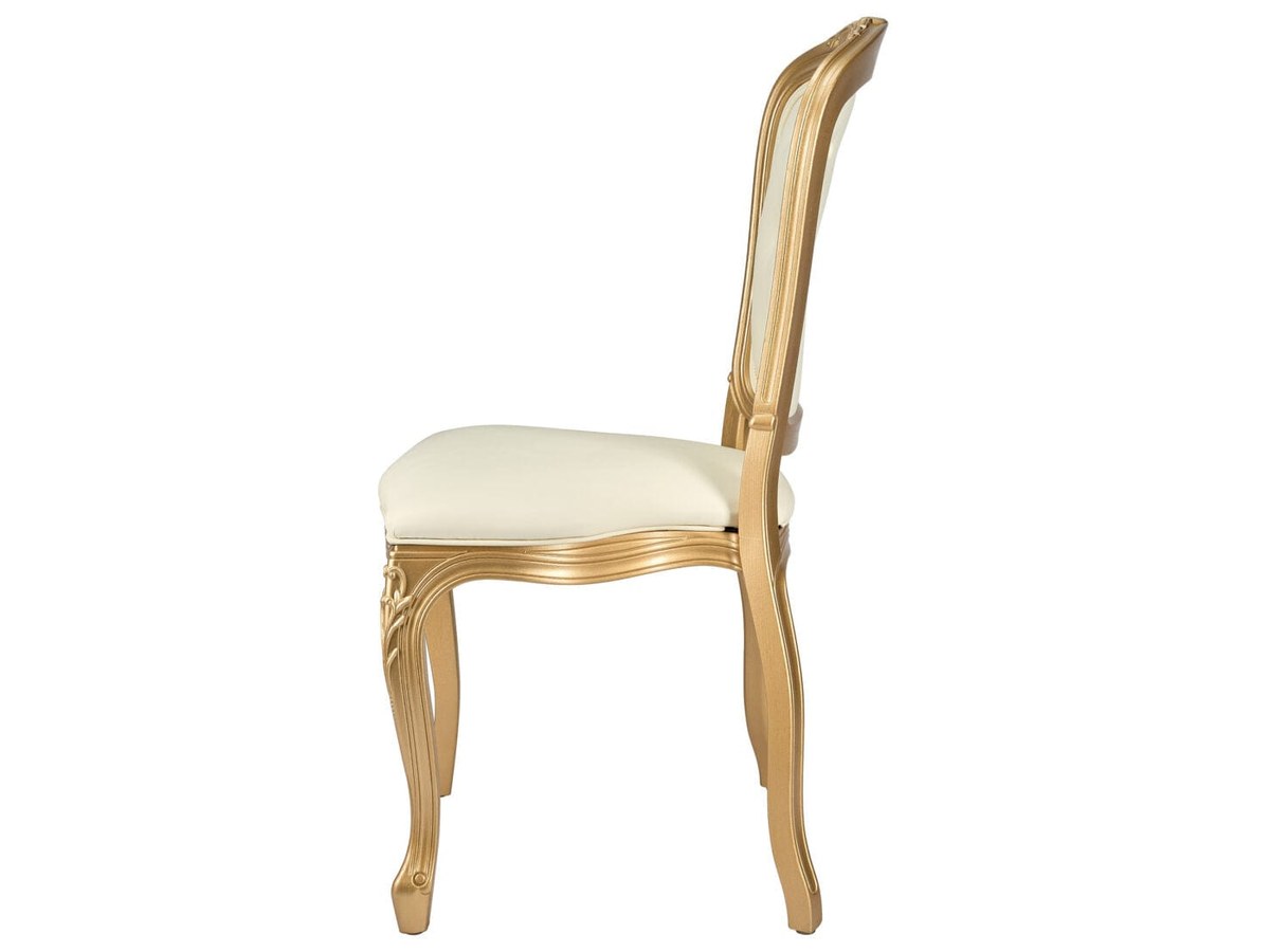 The same chair from the side. Chivari lists the Royal as similar to the Louis Pop silhouette — this is the heavier-framed, higher-capacity relative.
