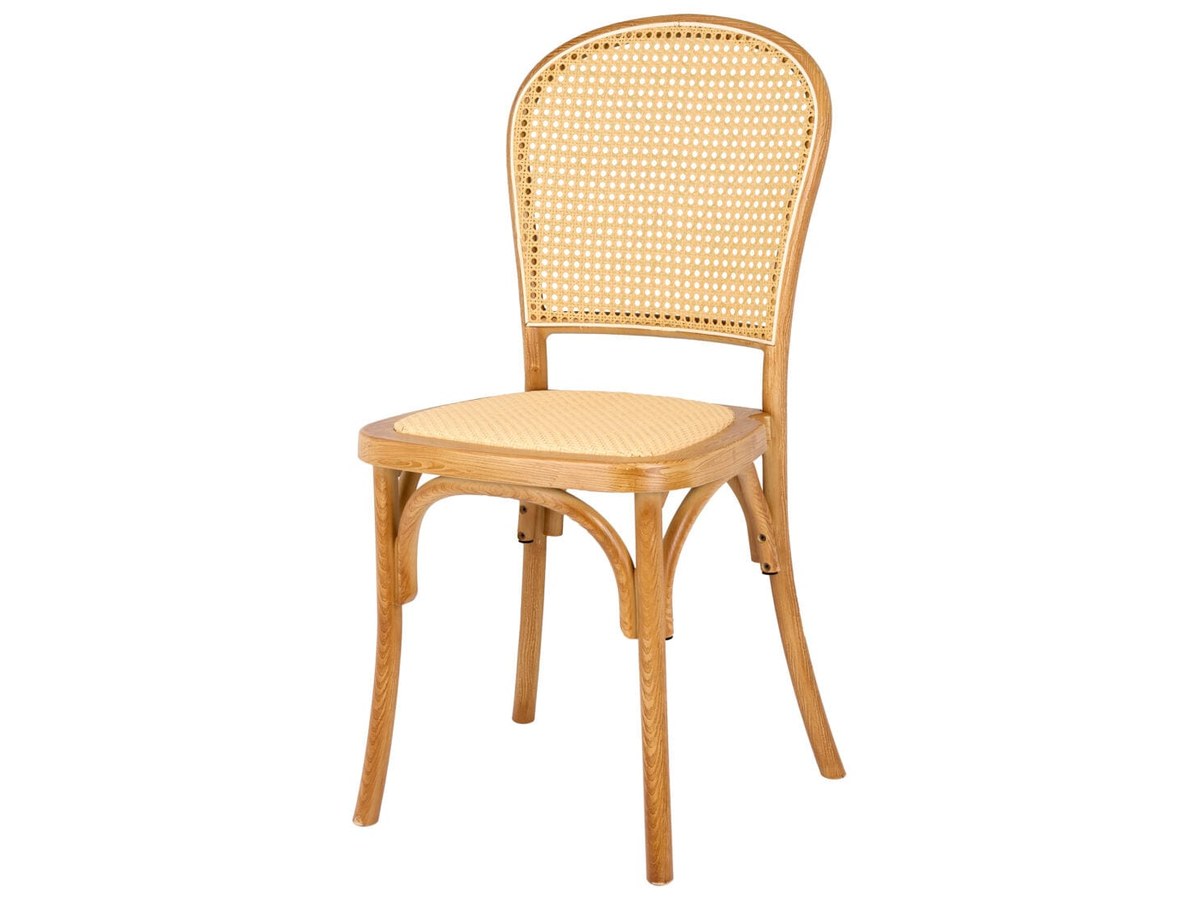 The natural Bent Cane. Seat weave and frame are one cast piece of resin — there is no real cane to lift, dry out, or snag.