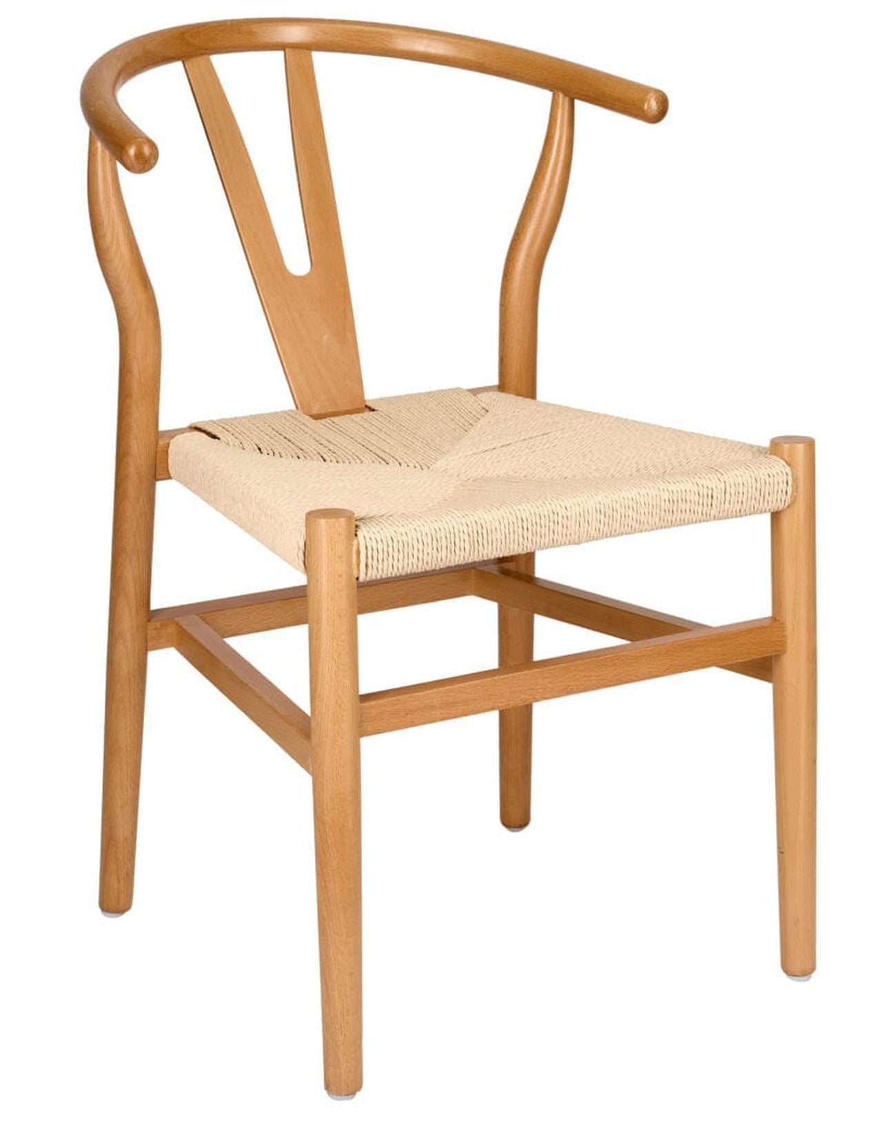 Natural Wood Wishbone Chair with natural rope seat