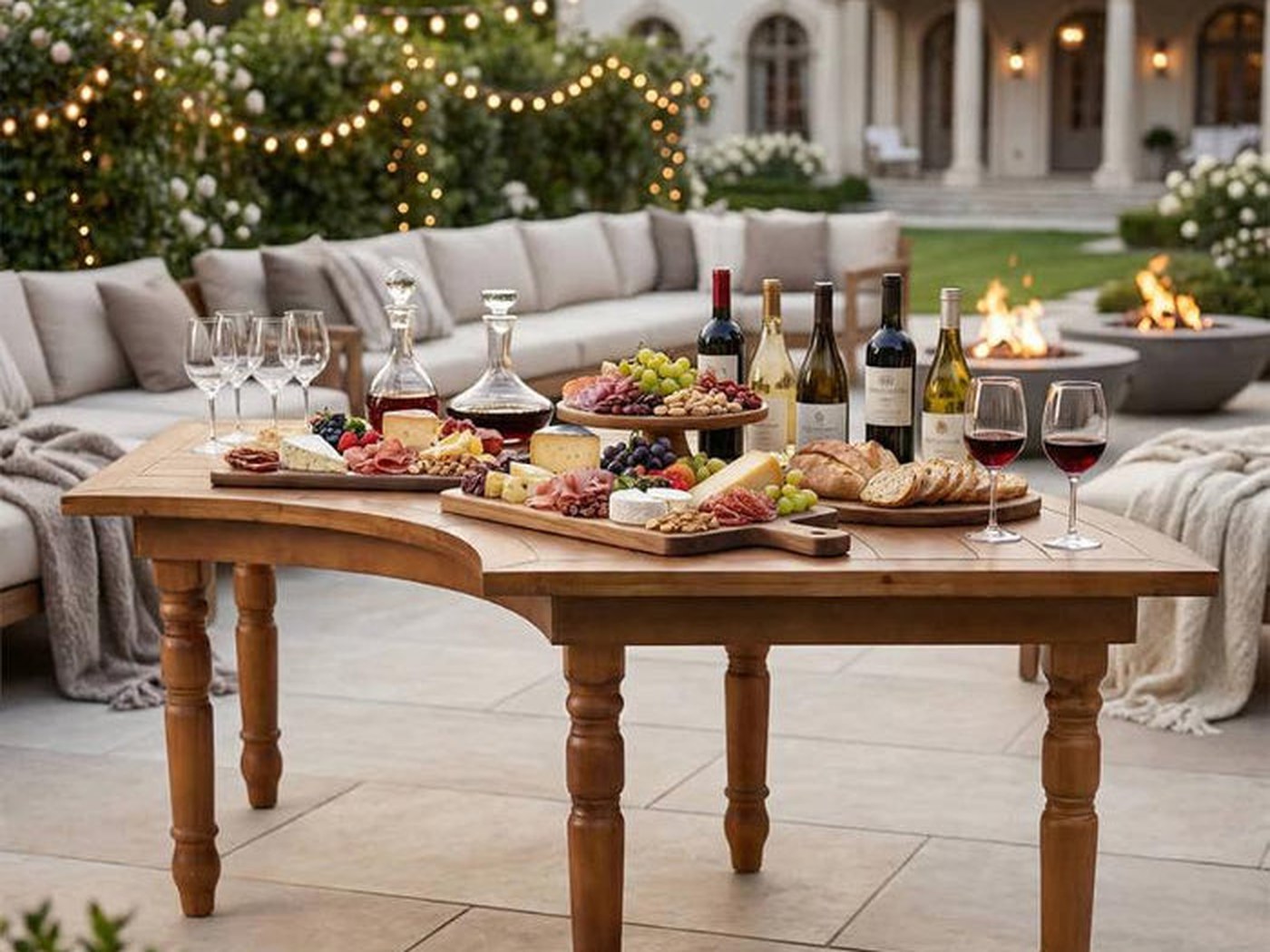 Solid wood, 30-inch height with an apron — the reason an 18-inch Cross Back seat is the right pairing and a 17.5-inch Chiavari is not.
