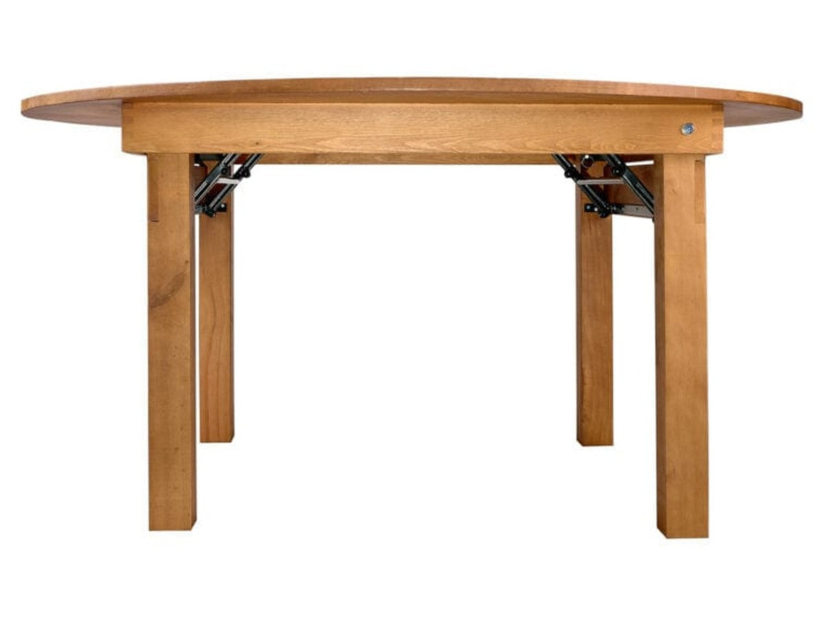 The straight leg and apron in profile. The apron is why an 18-inch seat is the right pairing and a 17.5-inch Chiavari is not.