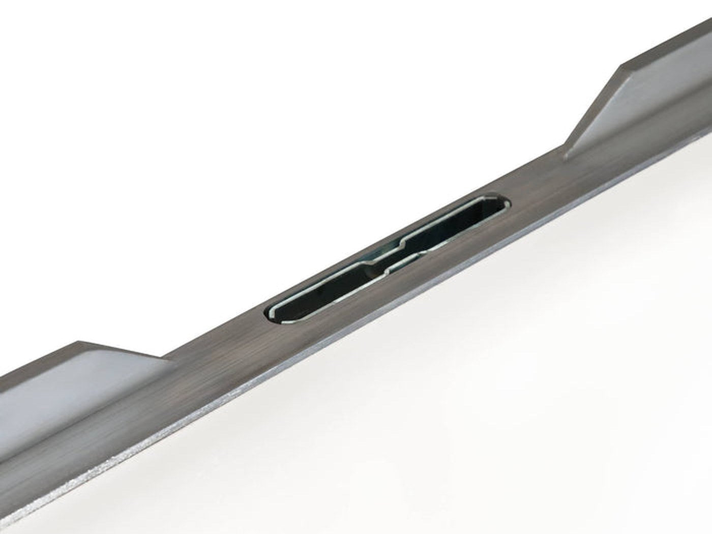 Marine-grade aluminum edge trim bevels the perimeter so heels and cart wheels don't catch a lip. It is edge trim, not an ADA ramp — if the floor has to sit on an accessible route, plan a compliant approach.
