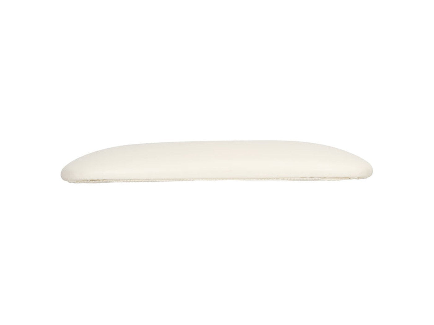 The panel cushion in profile: rigid base, crisp edge, photographs tailored rather than puffy.