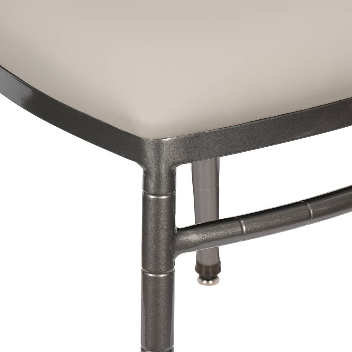 Lusso Luxury Chairs Chiavari 2.0 Diamante Metallic Silver Aluminum Diamond Back Chair with Silicone Cushion CDA2S-AX