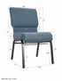 Chivari Maroon Fabric Church Chair with Cut-Away Back 20.5" Wide Gold Vein Steel Frame CH20MGV-ZF-T