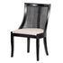Chivari Black Hampton Wood Chair with Beige Fabric Cushion CHWB-BEGF-KT