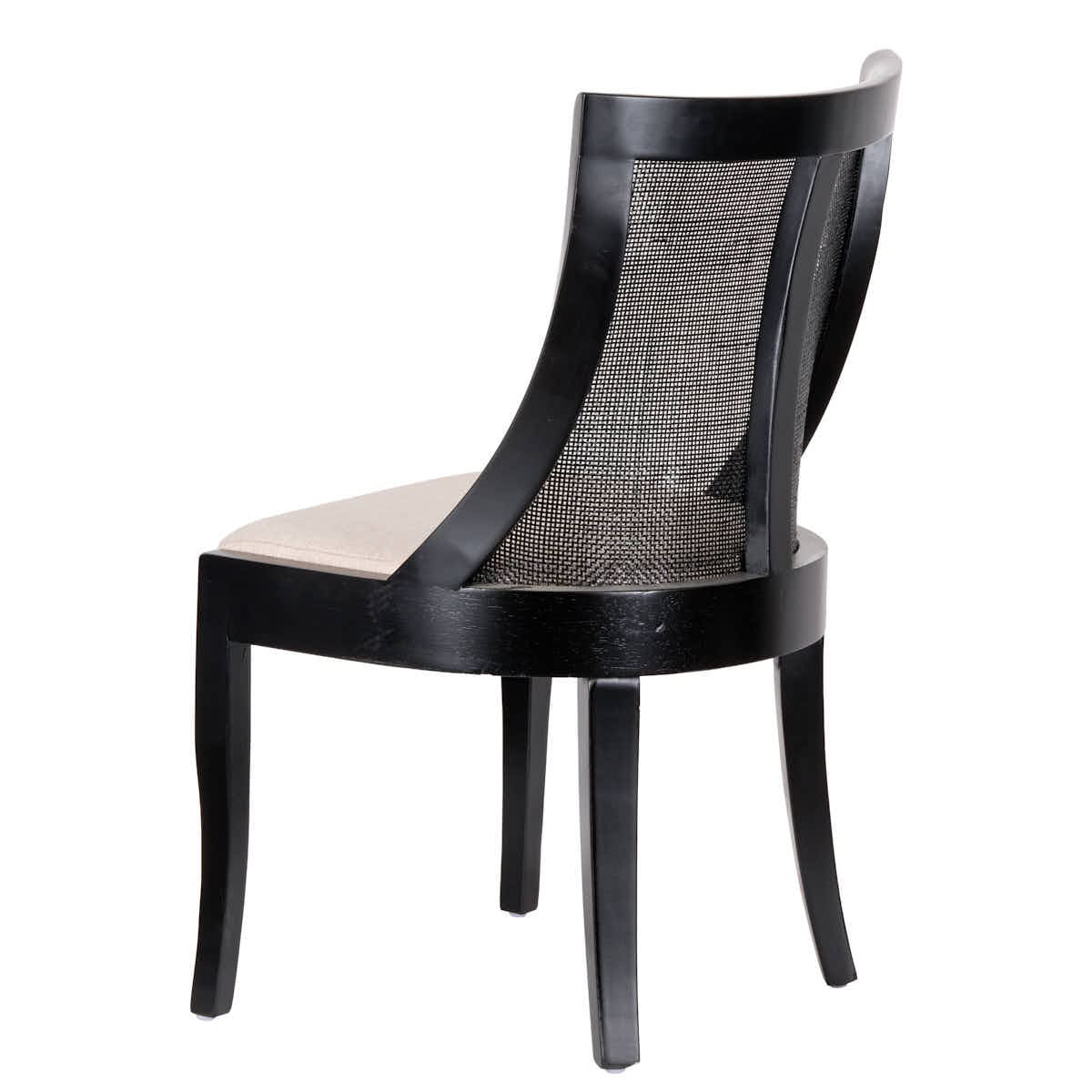 Chivari Black Hampton Wood Chair with Beige Fabric Cushion CHWB-BEGF-KT