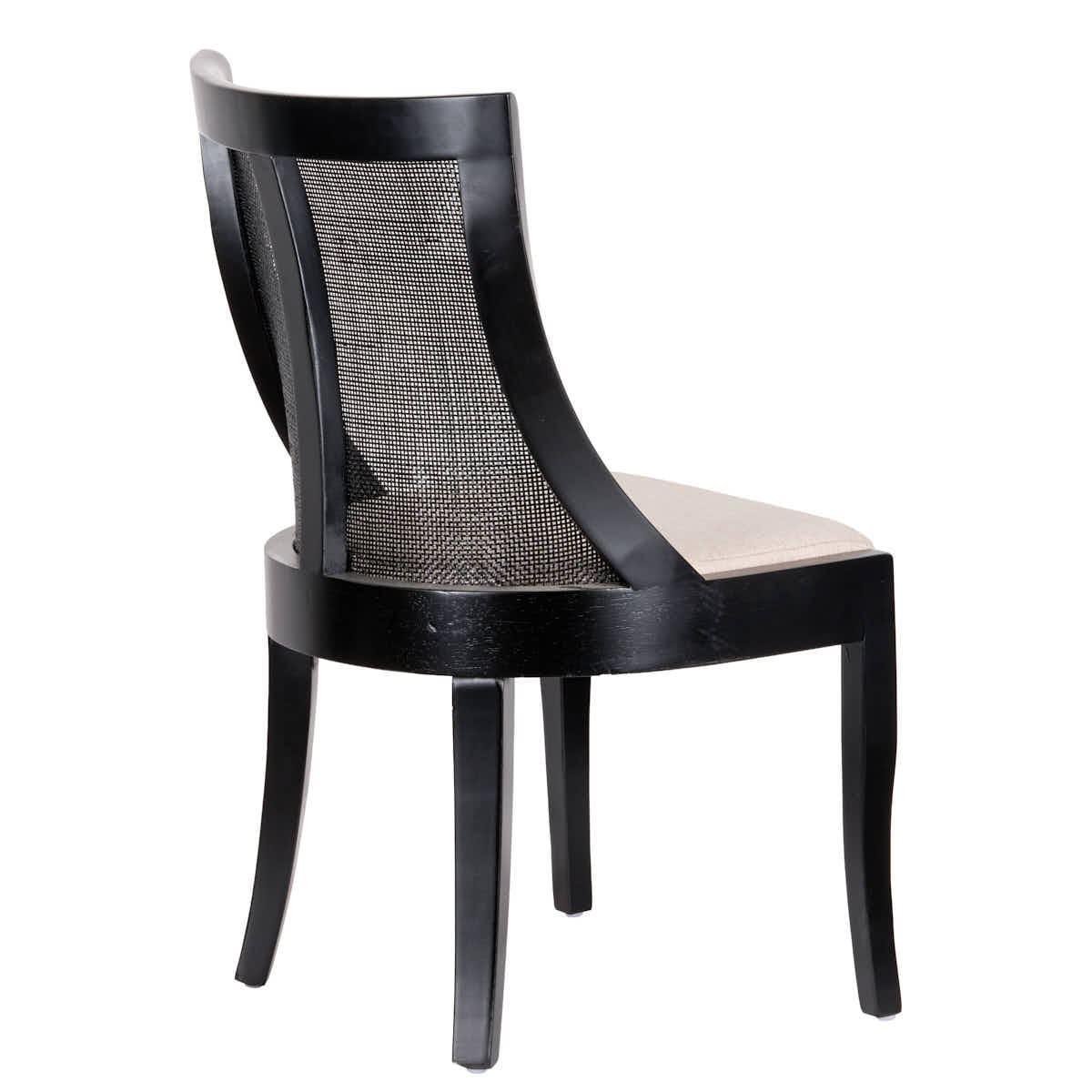 Chivari Black Hampton Wood Chair with Beige Fabric Cushion CHWB-BEGF-KT