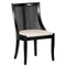 Chivari Black Hampton Wood Chair with Ivory Fabric Cushion CHWB-IVYF-KT