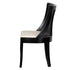 Chivari Black Hampton Wood Chair with Ivory Fabric Cushion CHWB-IVYF-KT