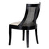 Chivari Black Hampton Wood Chair with Ivory Fabric Cushion CHWB-IVYF-KT