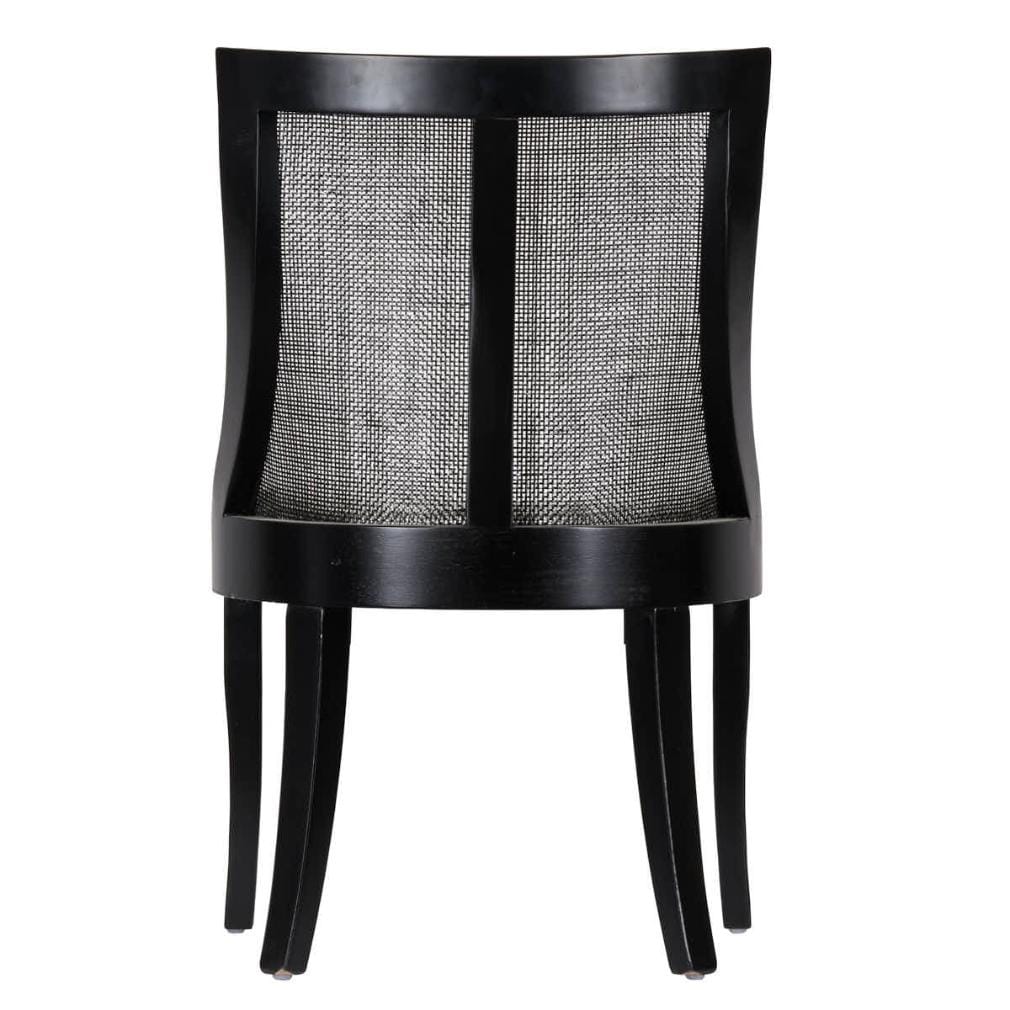Chivari Black Hampton Wood Chair with Ivory Fabric Cushion CHWB-IVYF-KT