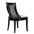 Chivari Black Hampton Wood Chair with Ivory Fabric Cushion CHWB-IVYF-KT