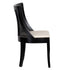 Chivari Black Hampton Wood Chair with Ivory Fabric Cushion CHWB-IVYF-KT