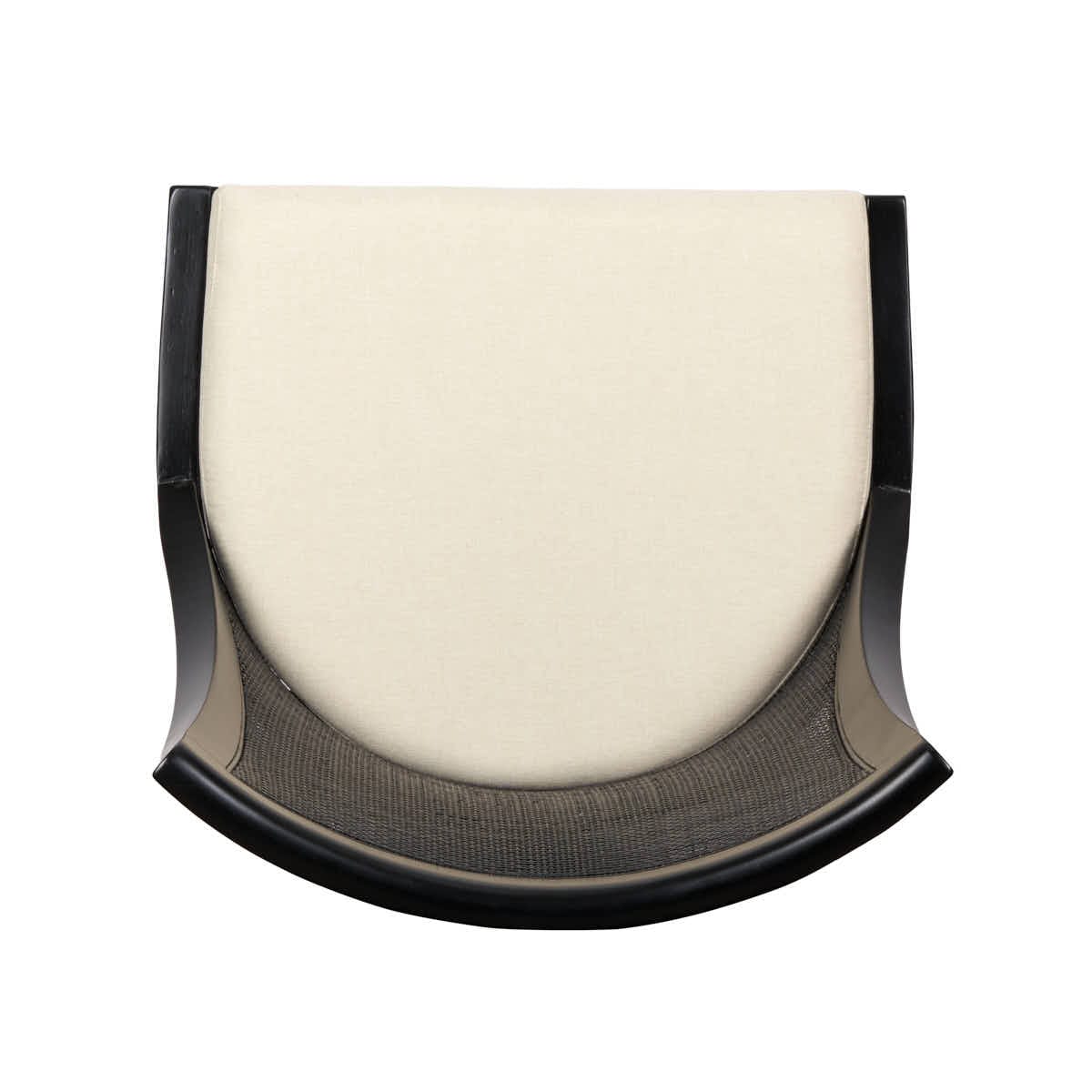 Chivari Black Hampton Wood Chair with Ivory Fabric Cushion CHWB-IVYF-KT