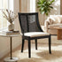 Chivari Black Hampton Wood Chair with White Fabric Cushion CHWB-WHIF-KT