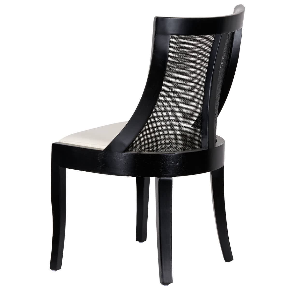 Chivari Black Hampton Wood Chair with White Fabric Cushion CHWB-WHIF-KT