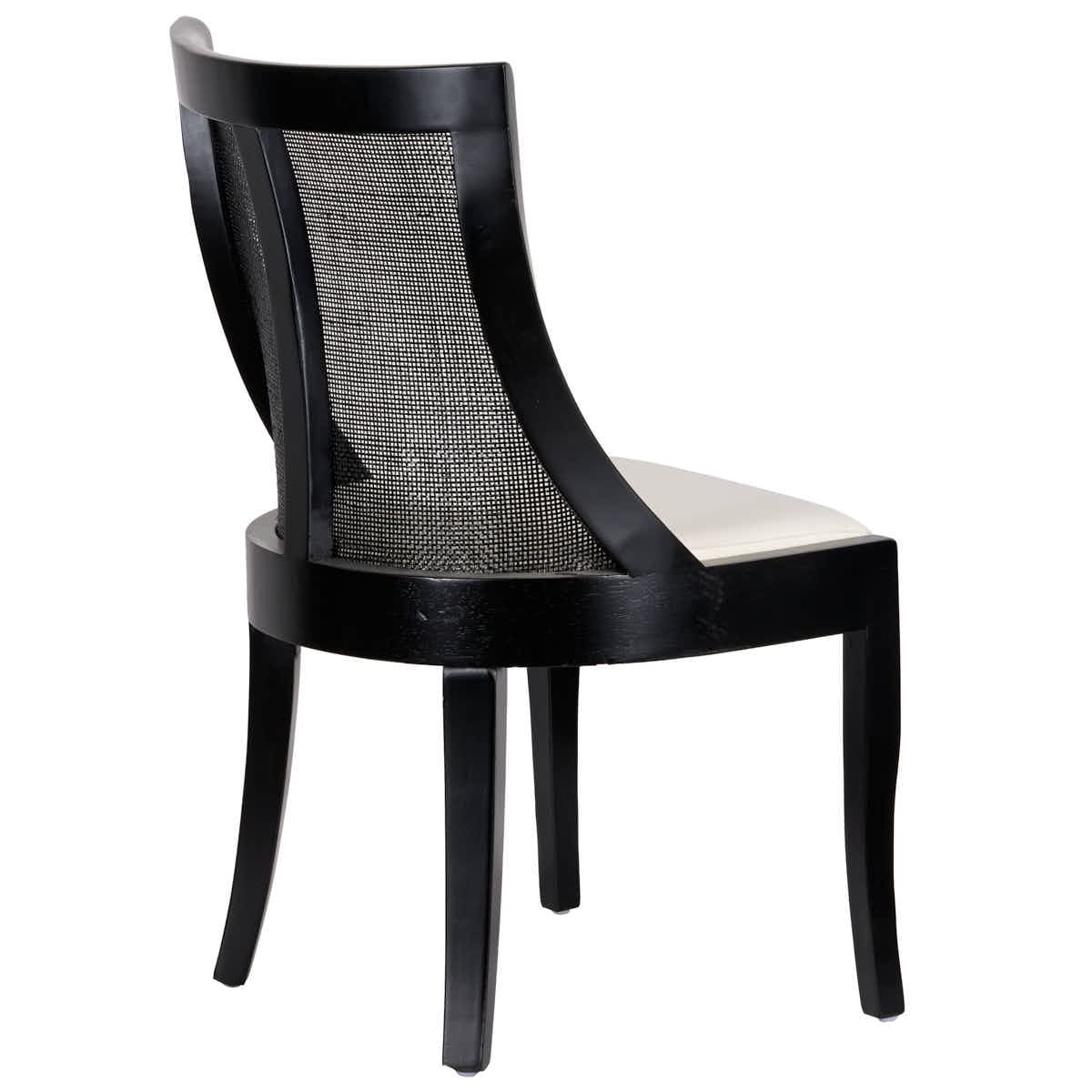 Chivari Black Hampton Wood Chair with White Fabric Cushion CHWB-WHIF-KT
