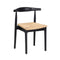 Chivari Black Wood Horn Chair with Natural Rope Seat CHWBL-SHRNT-KT