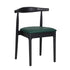 Chivari Black Wood Horn Chair with Hunter Green Vinyl Cushion CHWBL-SHVHG-KT