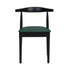 Chivari Black Wood Horn Chair with Hunter Green Vinyl Cushion CHWBL-SHVHG-KT