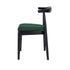 Chivari Black Wood Horn Chair with Hunter Green Vinyl Cushion CHWBL-SHVHG-KT