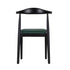 Chivari Black Wood Horn Chair with Hunter Green Vinyl Cushion CHWBL-SHVHG-KT