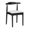 Chivari Black Wood Horn Chair with White Vinyl Cushion CHWBL-SHVWH-KT